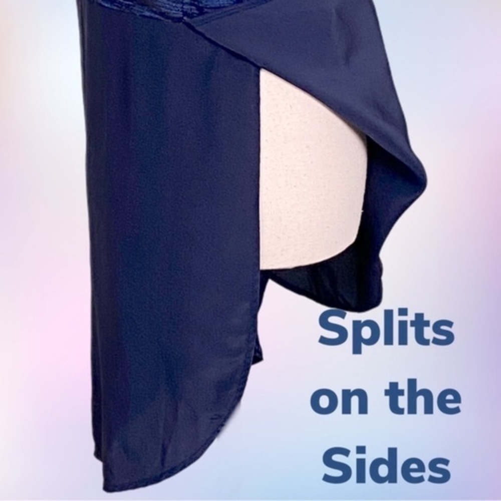 VINCE blue and black “Mixed Media” linen and silk tunic w/side slits. XS. EUC - Picture 8 of 12